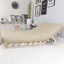 Ver imagem 4 de Futon Casal Tokio Sofá Cama Bege com Madeira Maciça
