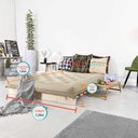 Ver imagem 7 de Futon Casal Tokio Sofá Cama Bege com Madeira Maciça