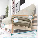 Ver imagem 6 de Futon Casal Tokio Sofá Cama Bege com Madeira Maciça