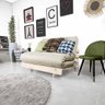 Futon Casal Tokio Sofá Cama Bege com Madeira Maciça - 5