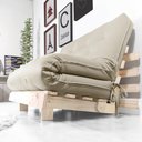 Ver mais imagens de Futon Casal Tokio Sofá Cama Bege com Madeira Maciça