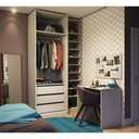 Ver imagem 1 de Guarda Roupa Closet sem Portas 3 Peças com Escrivaninha, Sapateira, 3 Gavetas Prime Luciane Móveis