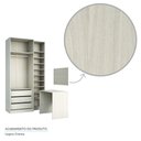 Ver imagem 7 de Guarda Roupa Closet sem Portas 3 Peças com Escrivaninha, Sapateira, 3 Gavetas Prime Luciane Móveis