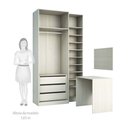 Ver imagem 6 de Guarda Roupa Closet sem Portas 3 Peças com Escrivaninha, Sapateira, 3 Gavetas Prime Luciane Móveis
