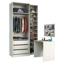 Ver imagem 2 de Guarda Roupa Closet sem Portas 3 Peças com Escrivaninha, Sapateira, 3 Gavetas Prime Luciane Móveis