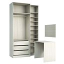 Ver imagem 3 de Guarda Roupa Closet sem Portas 3 Peças com Escrivaninha, Sapateira, 3 Gavetas Prime Luciane Móveis