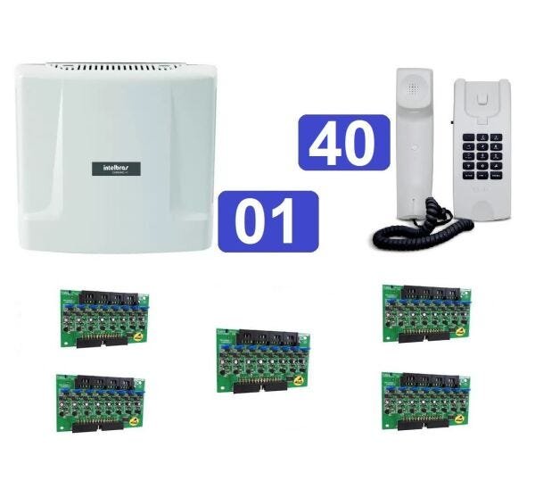 Kit Central de Interfone Condomínio com 40 Ramais Comunic 48 + Terminais HDl MadeiraMadeira Kit Central de Interfone Condomínio com 40 Ramais Comunic 48 + Terminais HDl MadeiraMadeira