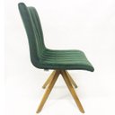 Ver imagem 3 de Cadeira de Jantar Jaque com Gomos na Vertical Tecido Veludo Verde Base Madeira Maciça - Poltronas