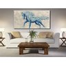 Quadro Pintura Tela azuis housewarming presentes bons 5156: 50cm (A) x 100cm (L) - 1