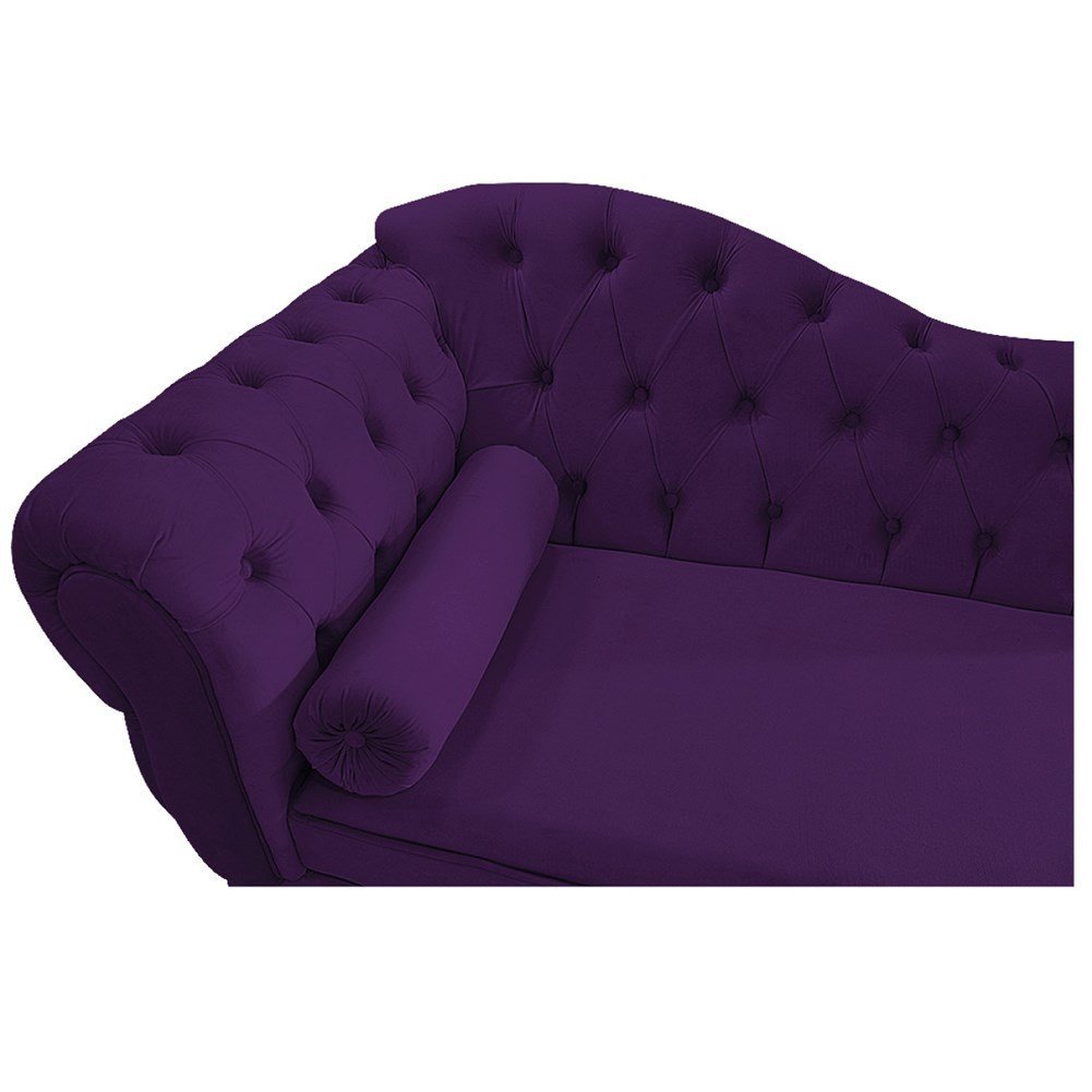 Diva Recamier Juliana 130cm Lado Direito Suede Roxo - Amarena Móveis - 6