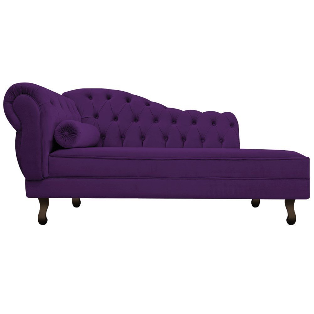 Diva Recamier Juliana 130cm Lado Direito Suede Roxo - Amarena Móveis - 3