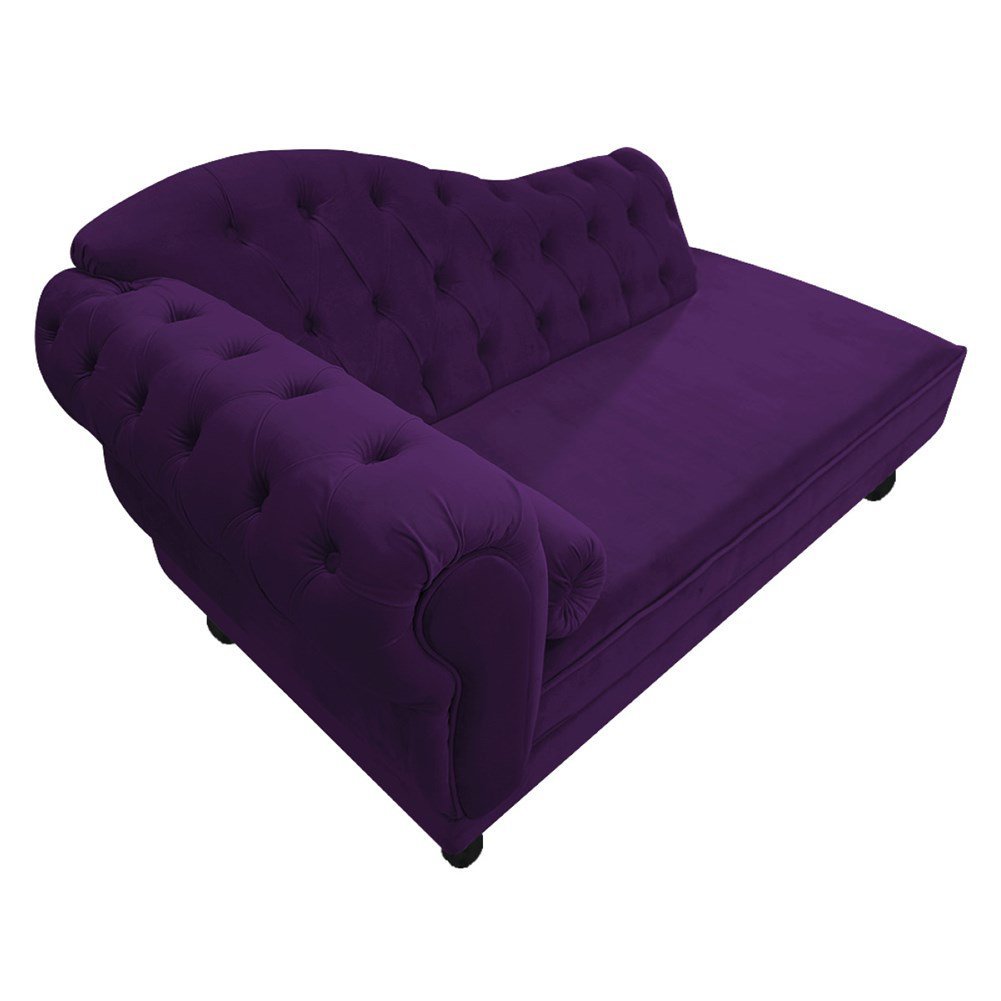 Diva Recamier Juliana 130cm Lado Direito Suede Roxo - Amarena Móveis - 5