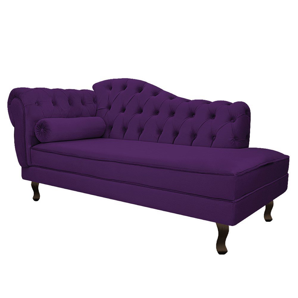 Diva Recamier Juliana 130cm Lado Direito Suede Roxo - Amarena Móveis