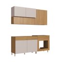 Ver imagem 3 de Cozinha Modulada Compacta 4 Peças 7 Portas 1 Gaveta Ripada Fecho Click 180cm com Pés Tampo e Balcão