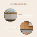 Ver mais imagens de Cozinha Modulada Compacta 4 Peças 7 Portas 1 Gaveta Ripada Fecho Click 180cm com Pés Tampo e Balcão