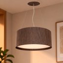 Ver imagem 2 de Lustre Pendente Madeira Redondo 35x15cm - 3 Luzes E27 Imbuia