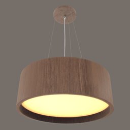 Lustre Pendente Madeira Redondo 35x15cm - 3 Luzes E27 Imbuia - 3