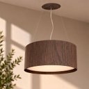 Ver imagem 3 de Lustre Pendente Madeira Redondo 35x15cm - 3 Luzes E27 Imbuia