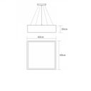 Ver imagem 2 de Lustre Pendente Madeira Quadrado 40cm - 4 Luzes E27 - Freijó