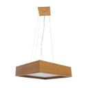 Ver imagem 3 de Lustre Pendente Madeira Quadrado 40cm - 4 Luzes E27 - Freijó