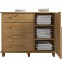 Ver imagem 4 de Cômoda Rv Móveis Grécia Ripado com 4 Gavetas e Sapateira Largura de 1,20 Metros Cinamomo