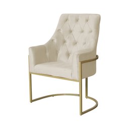 Poltrona Para Sala Vick Veludo Cores - DS Estofados - Bege - 3