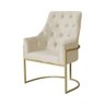 Poltrona Para Sala Vick Veludo Cores - DS Estofados - Bege - 3
