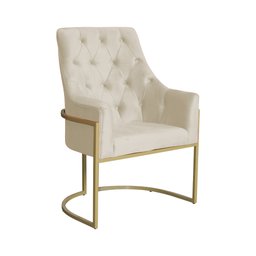 Poltrona Para Sala Vick Veludo Cores - DS Estofados - Bege - 1