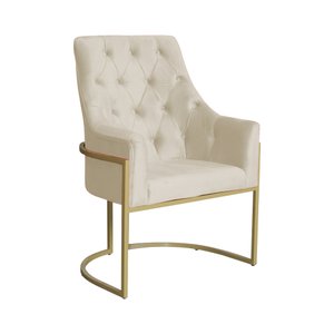 Poltrona Para Sala Vick Veludo Cores - DS Estofados - Bege
