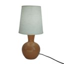 Ver imagem 1 de Abajur Base Cerâmica Rústica e Cúpula Linho Bege