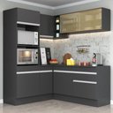 Ver imagem 1 de Armário de Cozinha Completa de Canto com Rodapé Veneza Multimóveis MP2098.898 Preto/Branco