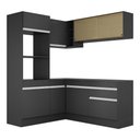 Ver imagem 7 de Armário de Cozinha Completa de Canto com Rodapé Veneza Multimóveis MP2098.898 Preto/Branco