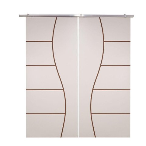 Porta Dupla Branco Prime Frisada Kit Alumínio F07 - 210x160