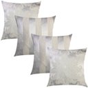 Ver imagem 1 de Kit 4 Capas de Almofadas Composê Medalhão e Listrado Off White 45cmx45cm