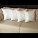 Ver imagem 3 de Kit 4 Capas de Almofadas Composê Medalhão e Listrado Off White 45cmx45cm