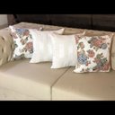 Ver imagem 3 de Kit 4 Capas de Almofadas Composê Floral e Listrado Off White 45cmx45cm