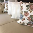 Ver imagem 2 de Kit 4 Capas de Almofadas Composê Floral e Listrado Off White 45cmx45cm