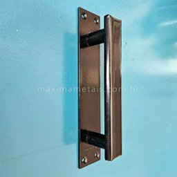 Puxador Duplo Rustico Colonial Porta Pivotante ou de Correr 155mm Preto M410-pto - 2
