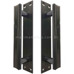 Puxador Duplo Rustico Colonial Porta Pivotante ou de Correr 155mm Preto M410-pto - 1