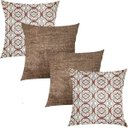Ver imagem 1 de Kit 4 Capas de Almofadas Composê Otto Terracota e Marrom Liso 45cmx45cm