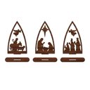 Ver imagem 1 de Trio Presépio Natal 9cmx15cm - Cria Arte Laser Madeira Escuro