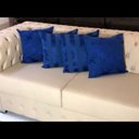 Ver imagem 3 de Kit 4 Capas de Almofadas Composê Medalhão e Listrado Azul Royal 45cmx45cm