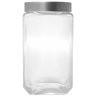 Pote de Vidro Tampa Metal Lyor Gastro 1,7l Prata Porta Mantimentos Retangular - 6