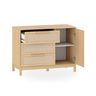 Cômoda Infantil de Mdf com Porta e 3 Gavetas – Linha Indy Marca Quater, Detalhes em Rattan 120cm - 4