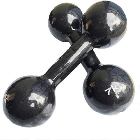 Par de Halteres Bola Cotonete Ahead Sports Preto 7kg