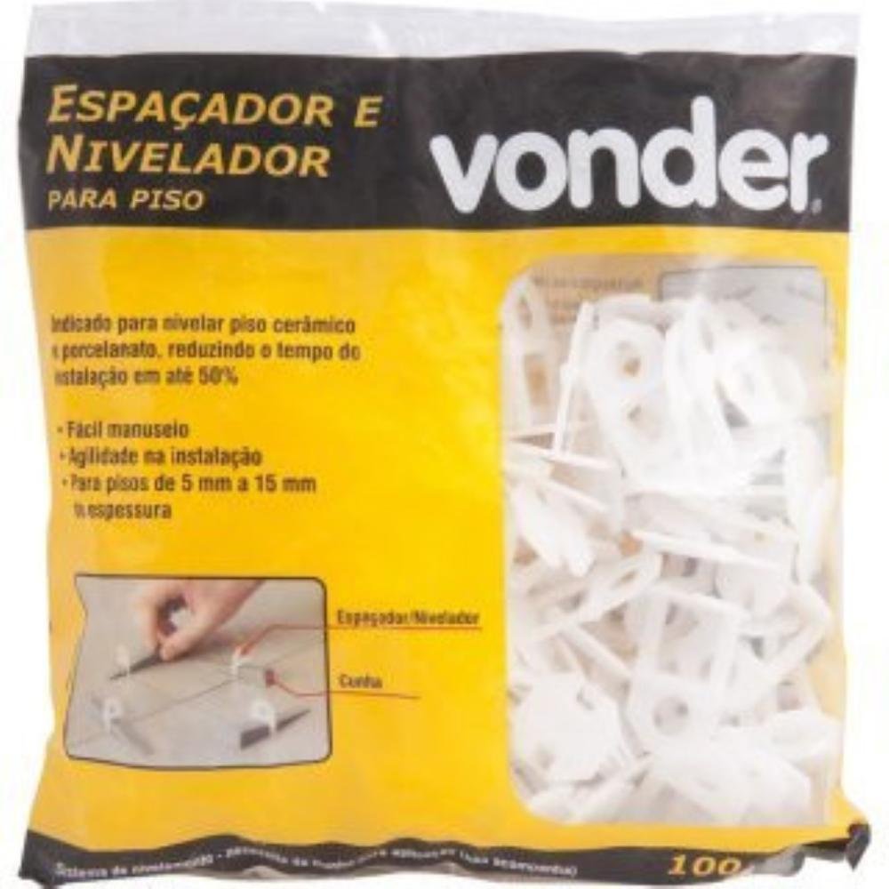 Espaçador nivela piso 2,0mm com 100 peças - Vonder - 2