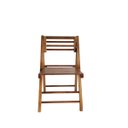 Ver imagem 1 de Cadeira Dobrável em Madeira com Encosto Palito Reclinável e Assento Multilaminado Castanho