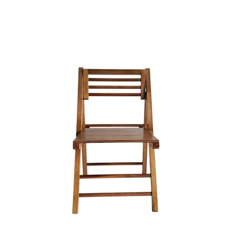 Cadeira Dobrável em Madeira com Encosto Palito Reclinável e Assento Multilaminado Castanho