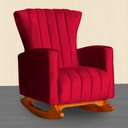 Ver imagem 1 de Poltrona Estofada de Balanço Melinda Veludo Vermelho - Lm Decor