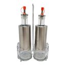 Ver imagem 1 de Conjunto Galheteiro Vidro e Inox com Suporte 3 Pcs Trc8507